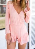Rosewe High Waist V Neck Pierced Rompers