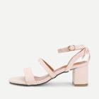 Shein Bow Back Block Heeled Suede Sandals