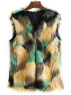 Shein Collarless Faux Fur Vest