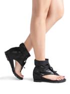 Shein Black Toe Post Buckle Detail Sandals