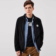 Shein Men Zip Up Patched Detail Jacket