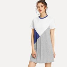 Shein Cut And Sew Ringer Dress