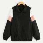 Shein Plus Cut-and-sew Zipper Up Jacket