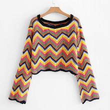Shein Open-knit Chevron Crop Jumper