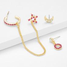 Shein Moon & Chain Star Design Earring Set
