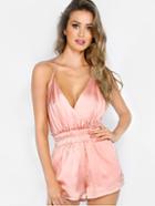 Shein Plunging Crisscross Backless Playsuit
