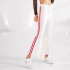 Shein Striped Side Fold Over Hem Pants