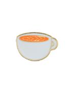 Shein Orange Cute Drink Badge Brooch Collar Pin