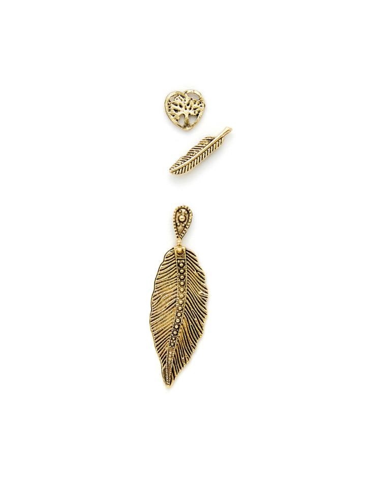 Shein Leaf Design Earring Set 3pcs