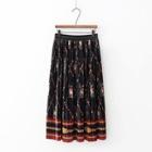 Shein Chain Print Pleated Satin Skirt