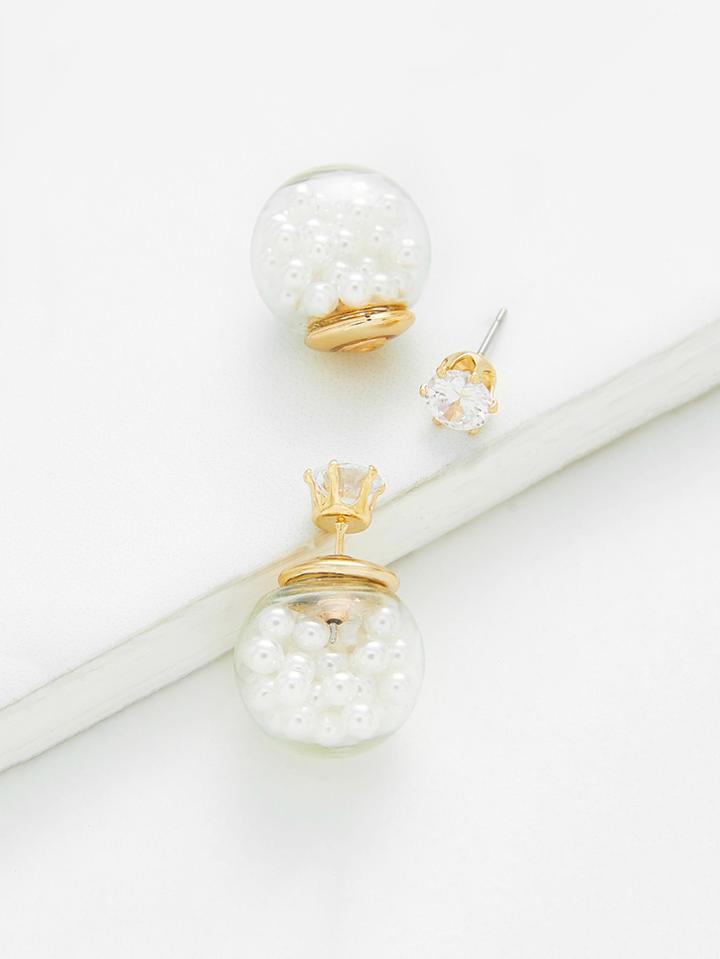 Shein Ball Design Stud Earrings With Jewelry