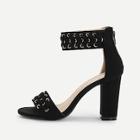 Shein Weave Strap Block Heeled Pumps