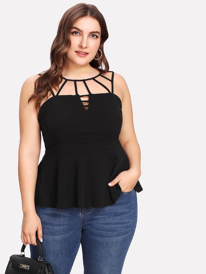 Shein Caged Peplum Top