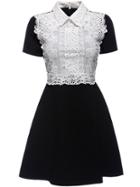 Shein Black Lapel Crochet A-line Dress