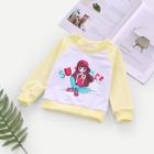 Shein Toddler Girls Contrast Raglan Sleeve Figure Print Sweatshirt