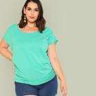 Shein Plus Ruched Side Solid Top