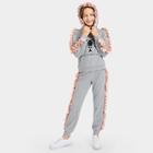 Shein Girls Ruffle Trim Cartoon Hoodie & Pants Set