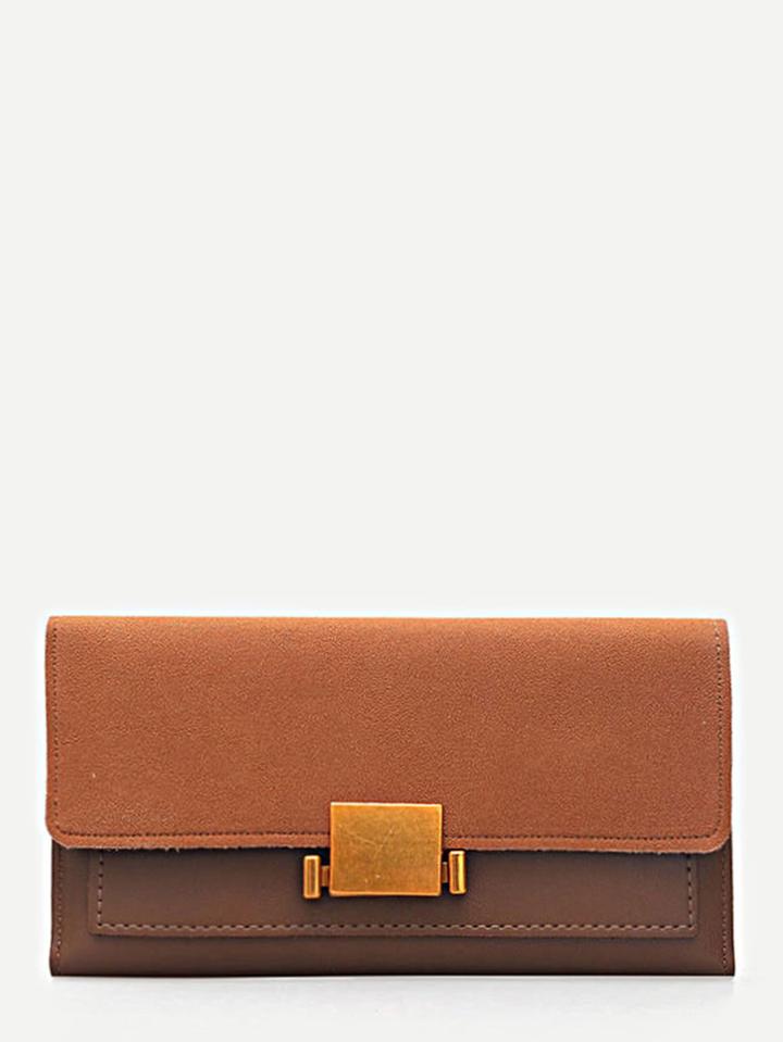 Shein Two Tone Pu Panel Wallet