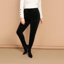 Shein Plus High Waist Velvet Leggings