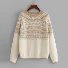 Shein Geo Print Round Neck Sweater