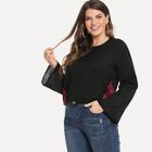 Shein Plus Cut And Sew Panel Flounce Sleeve Blouse