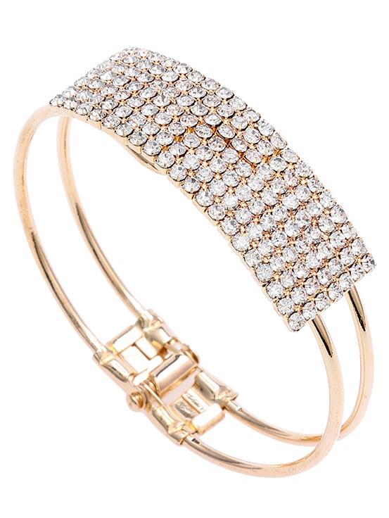 Shein Gold Crystal Cuff Bangle Bracelet