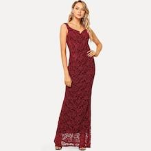 Shein Lace Overlay Longline Dress