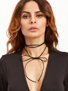 Shein Black Bow Simple Wrap Choker Necklace