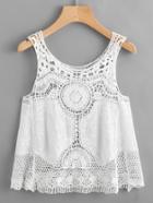 Shein Hollow Out Crochet Embroidery Tank Top