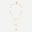 Shein Star & Moon Pendant Layered Chain Necklace