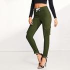 Shein Pocket Patched Drawstring Skinny Jeans