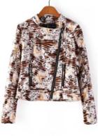 Rosewe Latest Mandarin Collar Long Sleeve Print Design Jacket