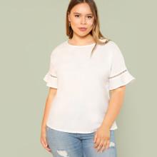 Shein Plus Cut Out Detail Solid Top