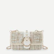 Shein Faux Pearl Decor Satchel Bag With Chain