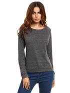 Shein Black Slouchy Pullover Sweatshirt