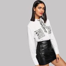 Shein Zebra Print Pocket Patched Shirt