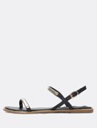 Shein Gold Plate Strap Black Flats