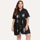 Shein Plus Figure Print Shirt Dress