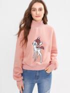 Shein Ribbed High Neck Graphic Sweatshirt