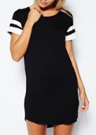 Shein Contrast Sleeve Round Neck Dress