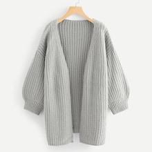 Shein Plus Bishop Sleeve Open Front Cardigan