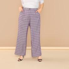 Shein Plus Wide Leg Plaid Pants