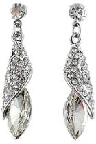 Shein White Gemstone Silver Crystal Stud Earrings