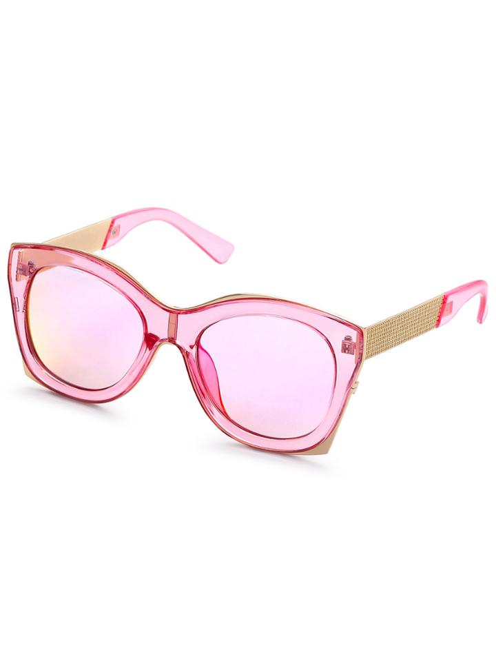 Shein Metal Trim Bold Frame Sunglasses