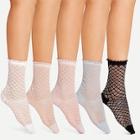 Shein Scalloped Trim Plaid Socks 5pairs