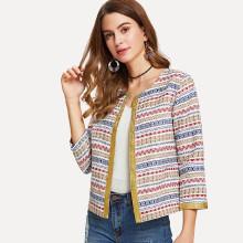 Shein Geo Embroidered Blazer