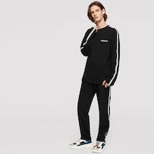 Shein Men Striped Sleeve Letter Pullover & Pants Set