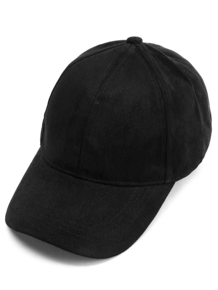 Shein Black Suede Baseball Cap