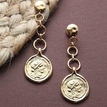 Shein Gold Chain And Coin Drop Dangle Earrings