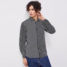 Shein Men Polka Dot And Striped Print Shirt
